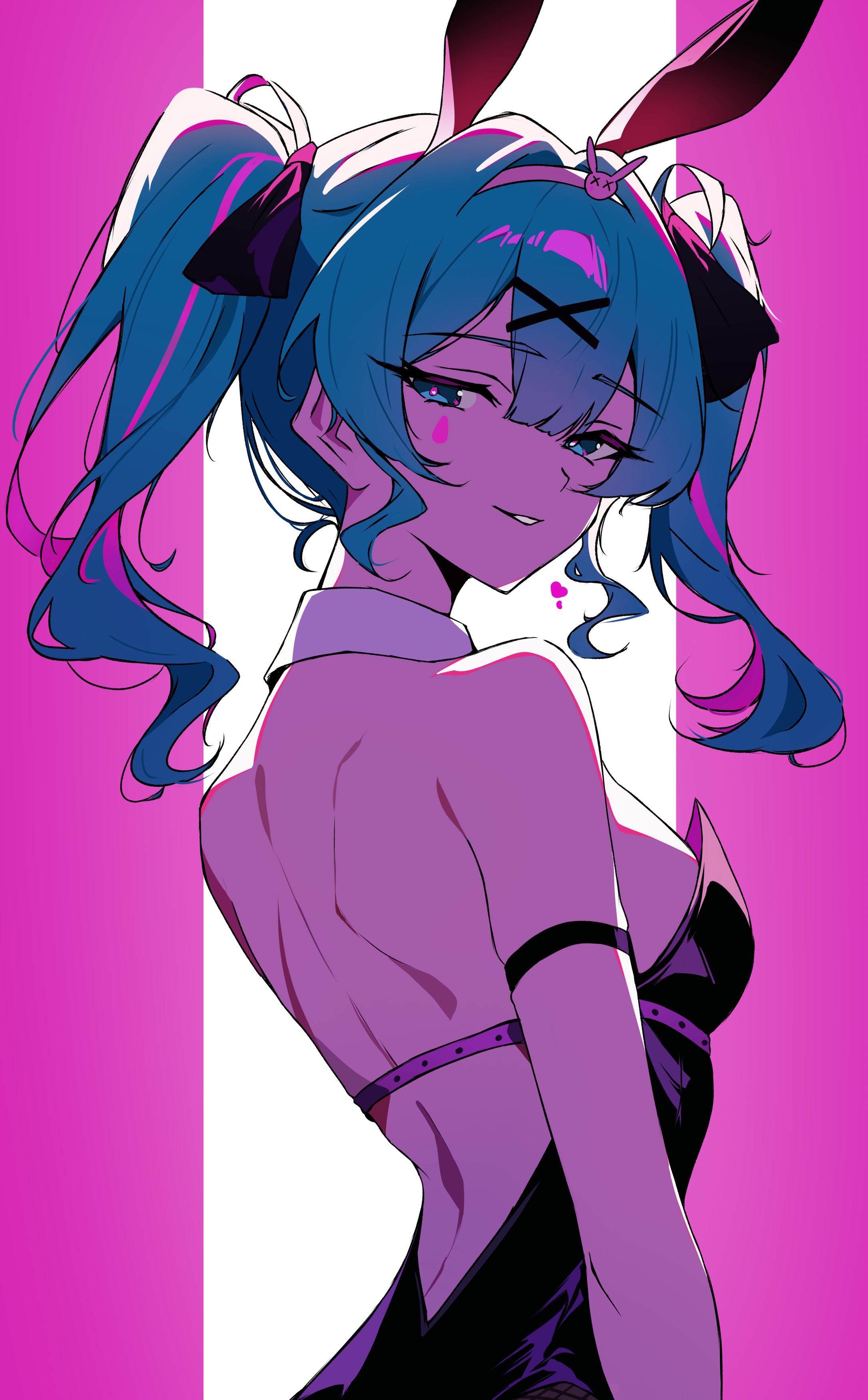 izlnxo rabbit hole (vocaloid) vocaloid hatsune miku animal ears bunny ears bunny girl no bra
